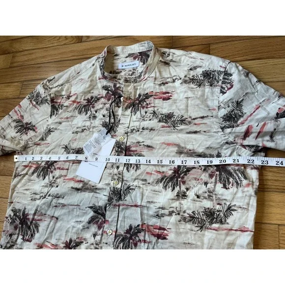 MANUEL RITZ Male Camicia Lavata Shirt Beige Size 17 1/2 XL